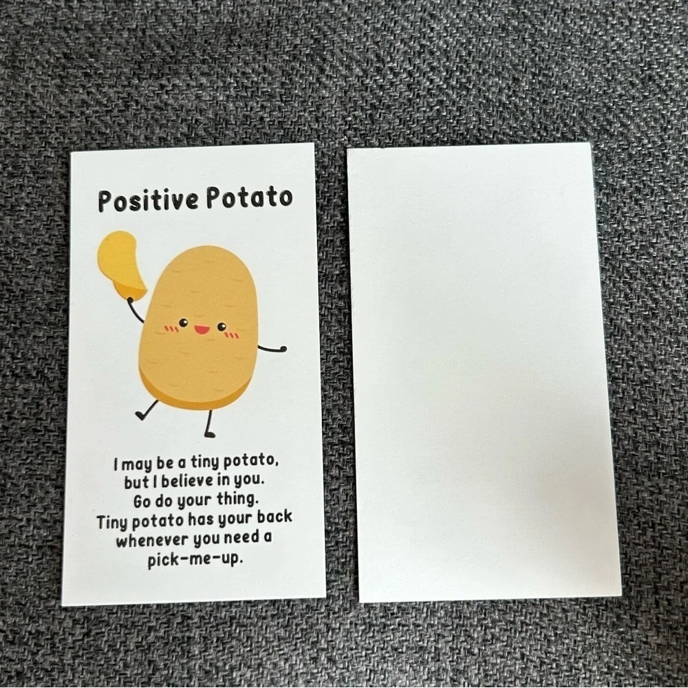 POSITIVE POTATO Brooch Pin + Affirmation Card Set, Yellow, Gold